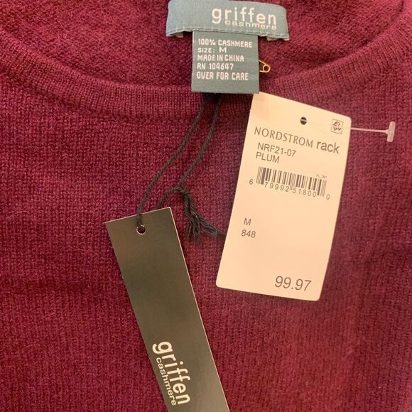 Griffen cashmere pleat back sweater size M - Picture 6 of 6